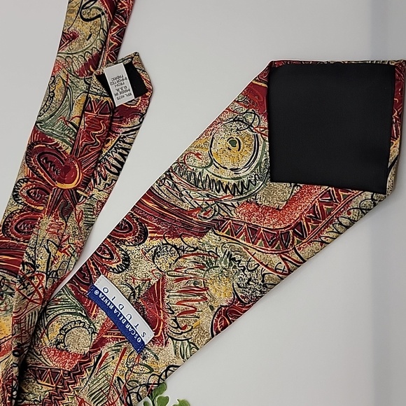 Oscar De La Renta Abstract Patterned Tie - Picture 4 of 7
